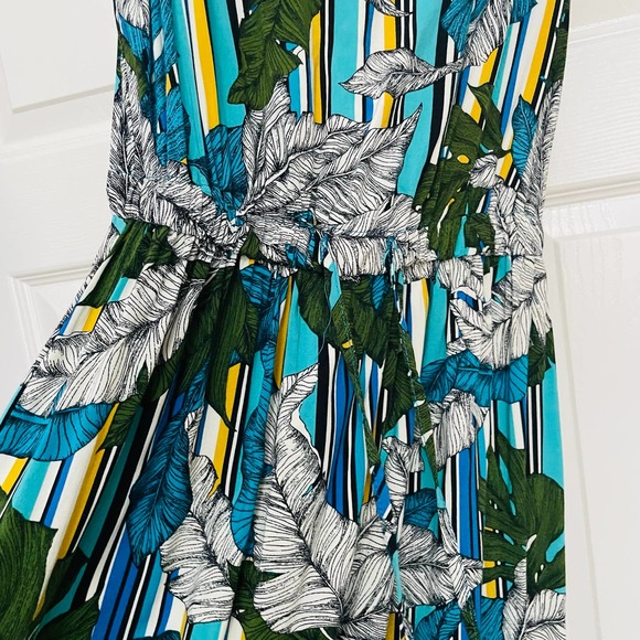 Apt. 9 Sleeveless Maxi Dress Striped Blue Green Floral - Picture 5 of 9